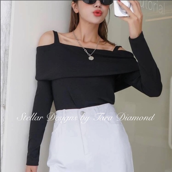 Stellar Designs Tops - Cold Shoulder Long Sleeve Top